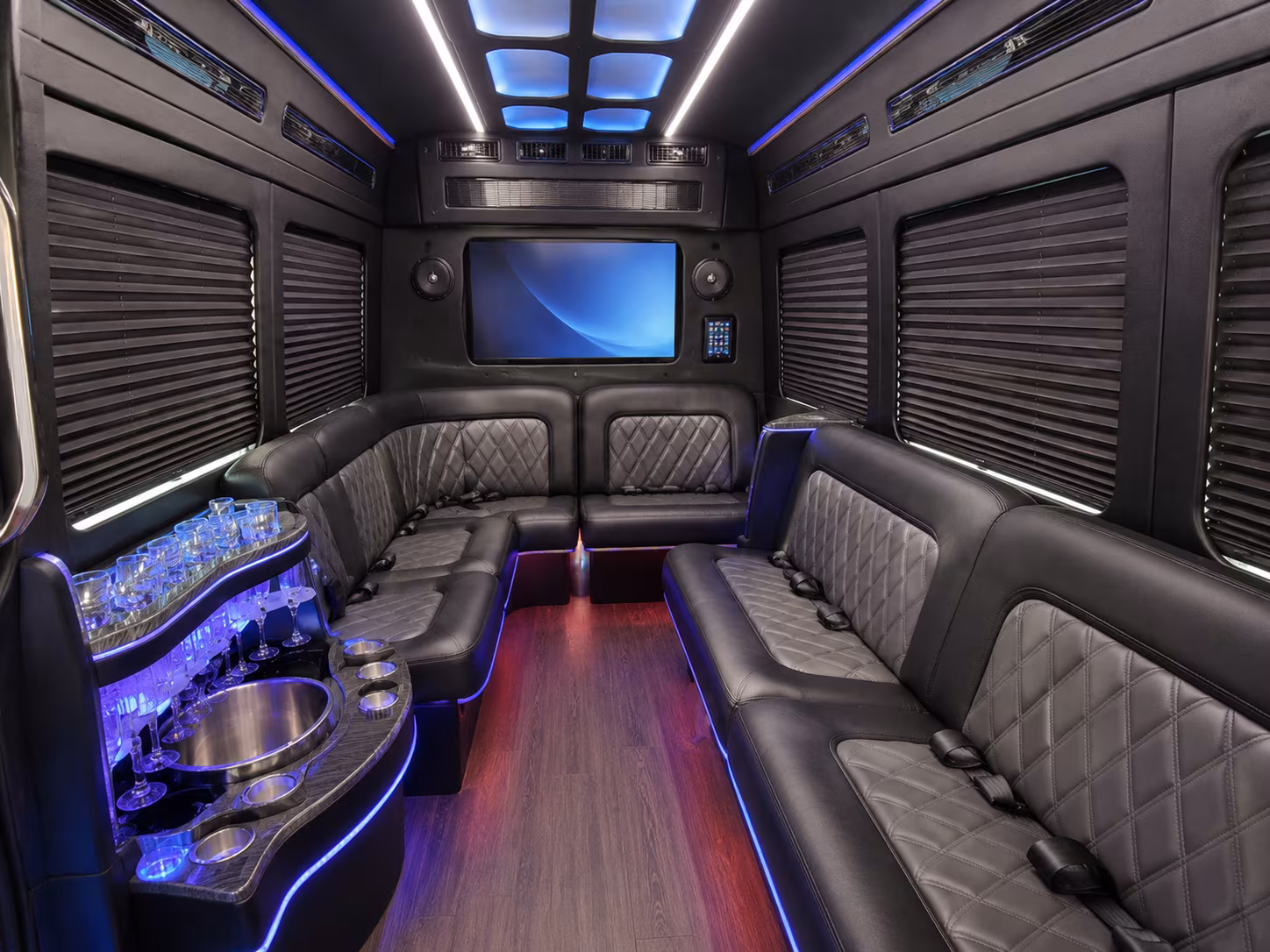 redwood city party bus interior